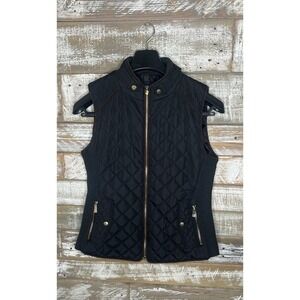 Active USA womens black zip up Vest S